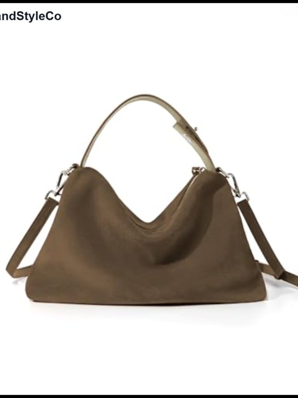 Suede Leather Tote Bag with Adjustable Strap Hobo Purse Women's Satchel